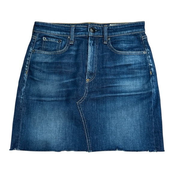 Rag & Bone Blue Denim Mini Skirt Sz 27 - Picture 1 of 5